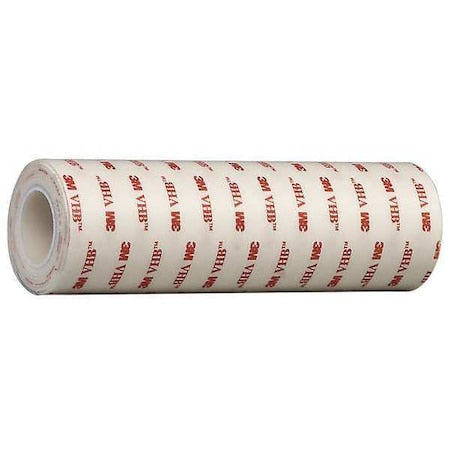 Double-Sided Foam Tape, 12 in W, 5 yd L, 1/32 in, Acrylic Foam, Double-Sided