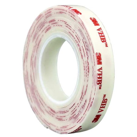 Foam Tape, White, 5 yd L, 1/2 in W