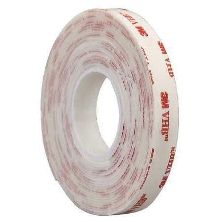 Double-Sided Foam Tape, 1 in W, 5 yd L, 1/32 in, Acrylic Foam, Double-Sided