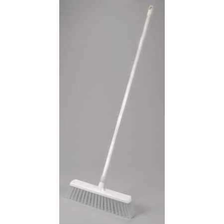 16 in Sweep Face Push Broom, Stiff, Synthetic, White