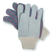 Leather Gloves, Cowhide, Knit Cuff, Straight Thumb, Full Finger, Gray, XL, 1 PR