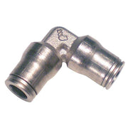Push-Fit Elbow Fitting, 5/16 in Tube Size, Brass, Silver