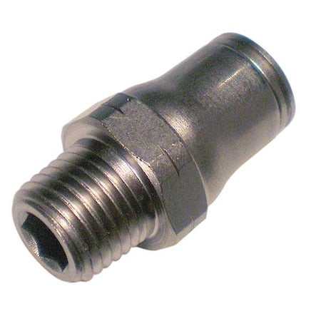 Push-Fit Adapter Fitting, 5/16 in Tube Size, Brass, Silver