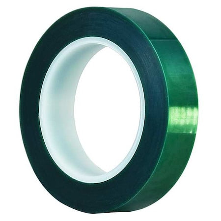 Film Tape, 3/8 in W x 72 yd L, 3.2 mil Thick, Green, Silicone Adhesive