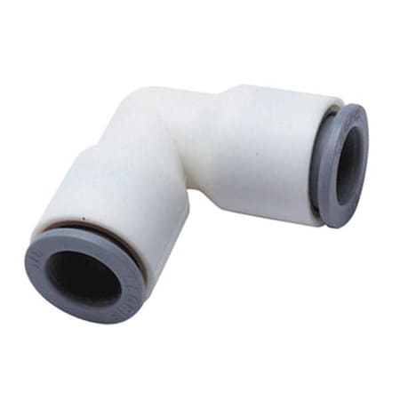 Push-Fit Elbow Fitting, 5/16 in Tube Size, Bio-Based Nylon, White, 10 PK