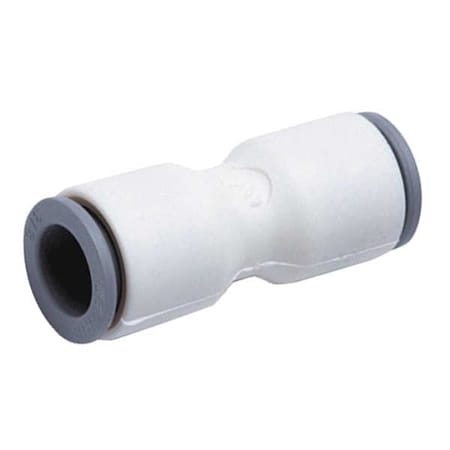 Push-Fit Union Fitting, 1/2 in Tube Size, Bio-Based Nylon, White, 5 PK