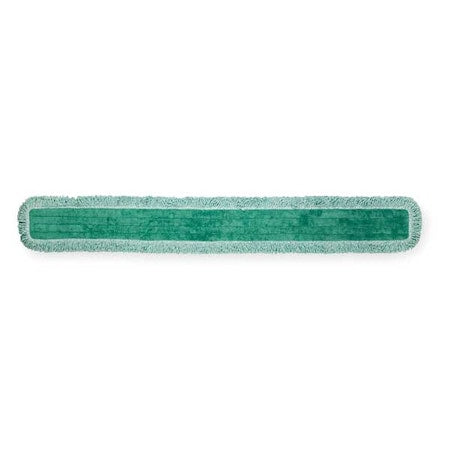 60 in Hook-and-Loop Dust Mop, Green, Microfiber