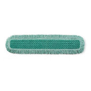 36 in L Dust Mop, Hook-and-Loop Connection, Fringe End, Green, Microfiber