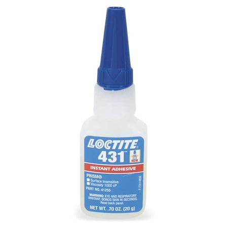 Instant Adhesive, 431 Series, Clear, 0.7 oz, Bottle