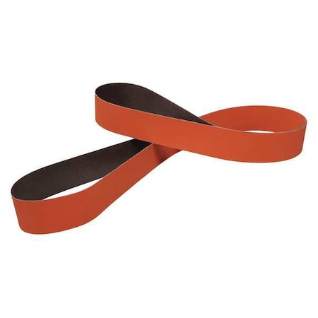 Sanding Belt, 4 in W, 132 in L, Coated, Ceramic, 36 Grit, Extra Coarse, 984F, Maroon
