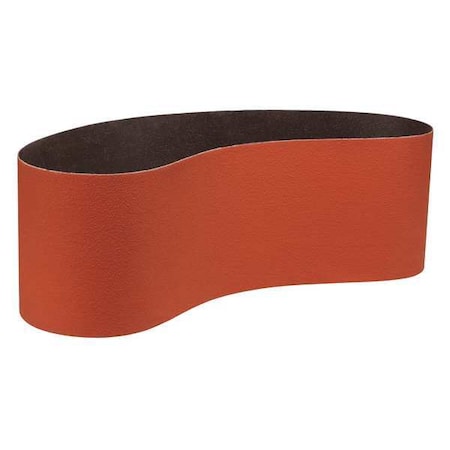 Sanding Belt, 6 in W, 48 in L, Coated, Ceramic, 60 Grit, Medium, 984F, Maroon