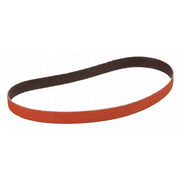 Sanding Belt, 1/2 in W, 18 in L, Coated, Ceramic, 60 Grit, Not Applicable, 984F, Maroon