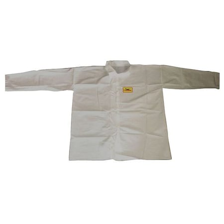Disposable Shirt, 2XL, Microporous Film Laminate, Snap, Open Cuff, Serged Seam, 12 PK