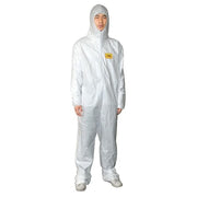 Disposable Coverallss, Hooded, 2XL, Microporous Film Laminate, Open Wrist, Open Ankle, Serged Seam