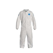 Tyvek 400 Collared Disposable Coverall, High Density Spunbond Polyethylene, XL, White, PK25