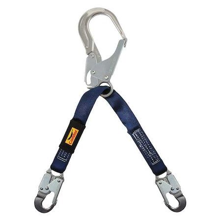 Positioning Lanyard, 24" Length, Snap Hook, Aluminum, 2 Leg(s), 425 lb. Weight Capacity