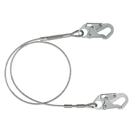Restraint Lanyard, 72" Length, Snap Hook, Steel, 1 Leg(s), 425 lb. Weight Capacity