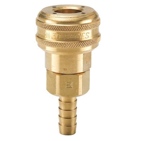Coupler Body,Brass,Hose Barb,25 cfm