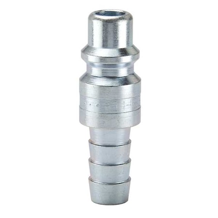 Coupler Plug, Steel, Hose Barb, 110 cfm, For Hose I.D.: 3/8 in