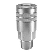 Quick Connect Hose Coupling, 303 Stainless Steel Body, Sleeve Lock, 1/4" -18 Thread Size