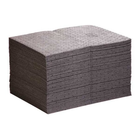 Sorbent Pad, 22 gal, 15 in x 20 in, Universal, Gray, Polypropylene