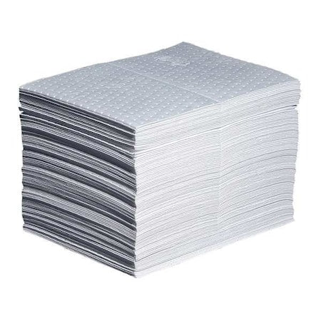 Sorbent Pad, 22 gal, 15 in x 20 in, Oil, White, 100 PK