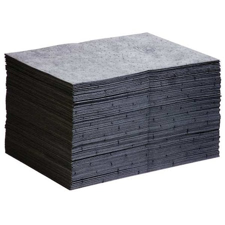 Sorbent Pad, 22 gal, 15 in x 20 in, Universal, Gray, 200 PK