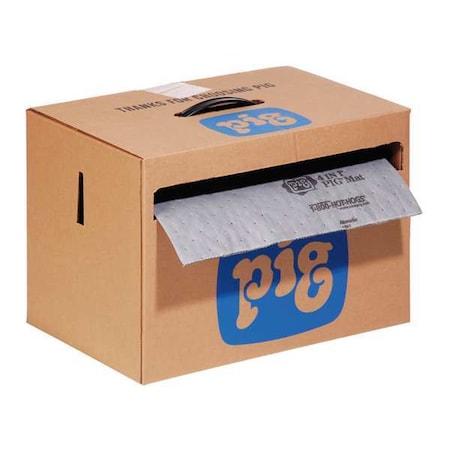 Sorbent Roll, 9 gal, 16 in x 80 ft, Universal, Gray, Polypropylene