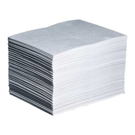 Sorbent Pad, 22 gal, 15 in x 20 in, Oil, White, Polypropylene