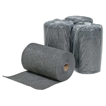 Sorbent Roll, 7 gal, 10 in x 25 ft, Universal, Gray, 4 PK