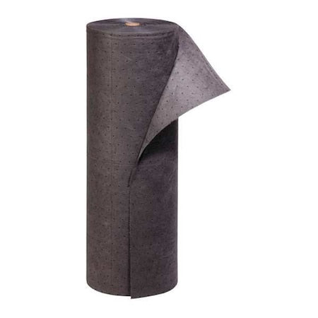 Sorbent Roll, 20 gal, 30 in x 150 ft, Universal, Gray, Polypropylene