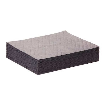 Sorbent Pad, 5 gal, 15 in x 20 in, Universal, Gray, Polypropylene