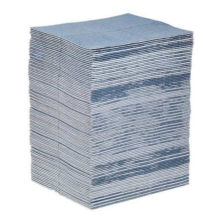 Sorbent Pad, 34 gal, 15 in x 19 in, Universal, Blue, 100 PK