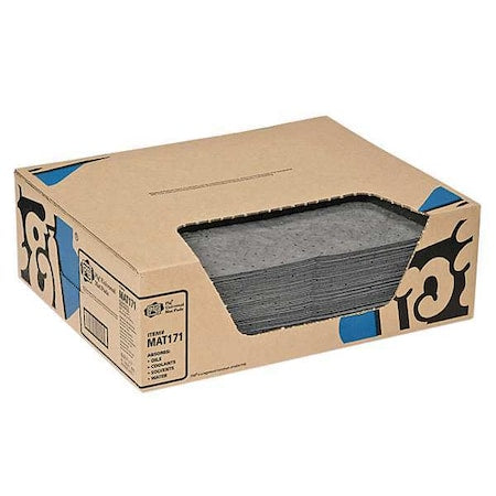 Sorbent Pad, 8 gal, 15 in x 20 in, Universal, Gray, Polypropylene