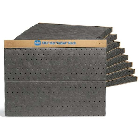 Sorbent Pad, 19 gal, 15 in x 20 in, Universal, Gray, Polypropylene