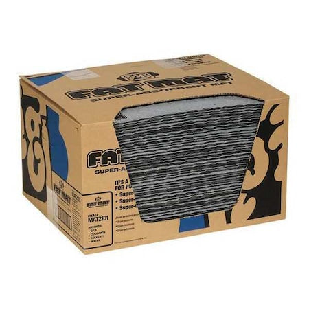 Sorbent Pad, 22 gal, 16 in x 20 in, Universal, Gray, Polypropylene