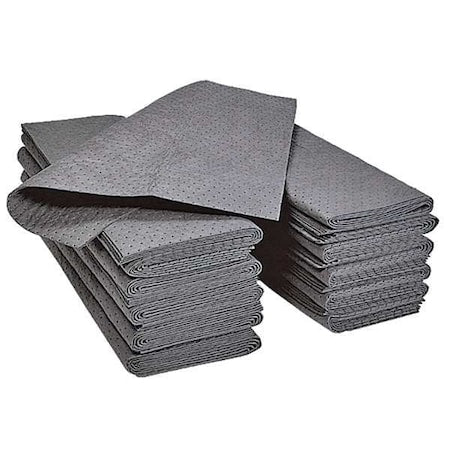 Sorbent Pad, 33 gal, 30 in x 30 in, Universal, Gray, 50 PK