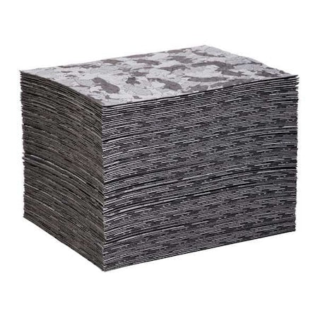 Sorbent Pad, 26 gal, 16 in x 20 in, Universal, Gray, Polypropylene
