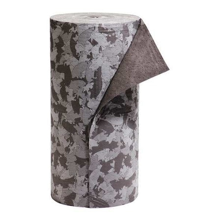 Sorbent Roll, 47 gal, 32 in x 300 ft, Universal, Gray, Polypropylene