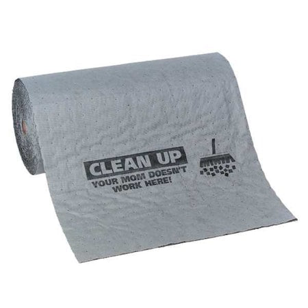 Sorbent Roll, 13 gal, 24 in x 75 ft, Universal, Gray, Polypropylene