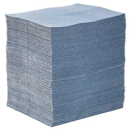 Sorbent Pad, 24 gal, 15 in x 19 in, Universal, Blue, Fibers