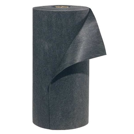 Sorbent Pad, 39 gal, 3 ft x 300 ft, Universal, Black, Polypropylene