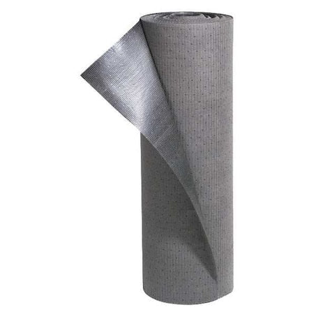 Sorbent Roll, 14 gal, 31 in x 100 ft, Universal, Gray, Polyester, Polypropylene