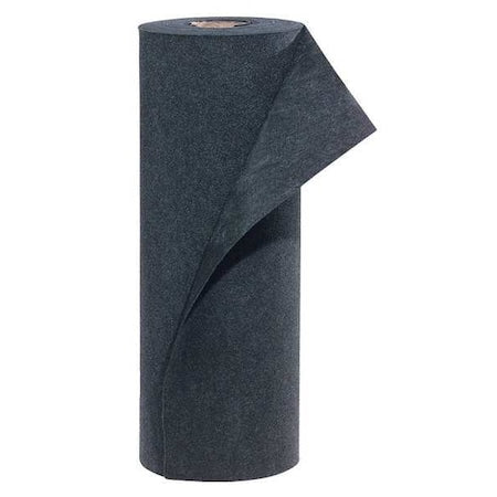 Sorbent Pad, 19 gal, 3 ft x 150 ft, Universal, Black, Polypropylene