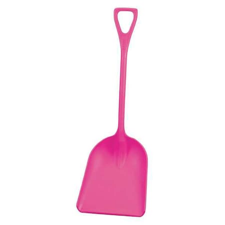 Hygienic Square Point Shovel, Polypropylene Blade, 28 in L, Pink Polypropylene Handle