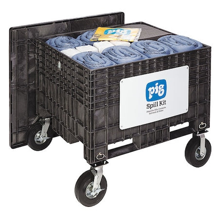 Spill Kit, 143 gal Volume Absorbed per Kit, Not Applicable Capacity, Chest, Black, 501
