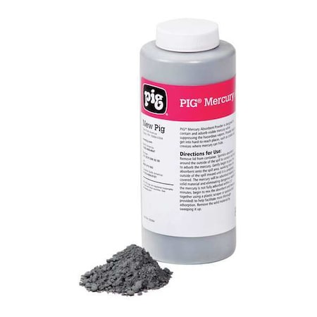 Absorbent Powder, 35-17/64 oz Absorbed per Package, Shaker Bottle, Zinc Compound, Gray