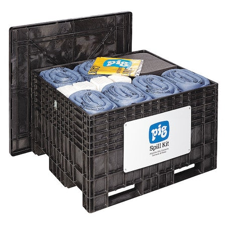 Spill Kit, 143 gal Volume Absorbed per Kit, Not Applicable Capacity, Chest, Black, 501