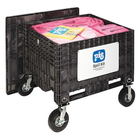 Spill Kit, 108 gal Volume Absorbed per Kit, Not Applicable Capacity, Chest, Black, 200
