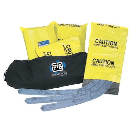 Spill Kit, 20 gal Volume Absorbed per Kit, Not Applicable Capacity, Bag, Black, 73